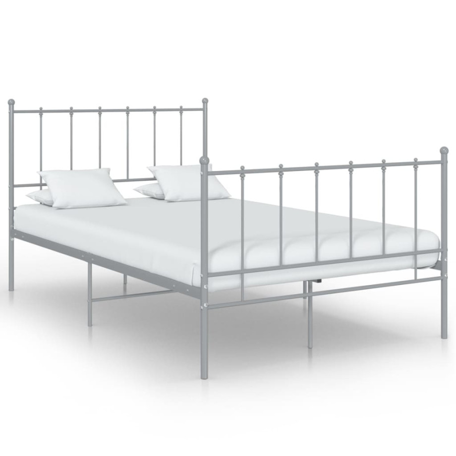 vidaXL Bedframe metaal grijs 120x200 cm afbeelding 1