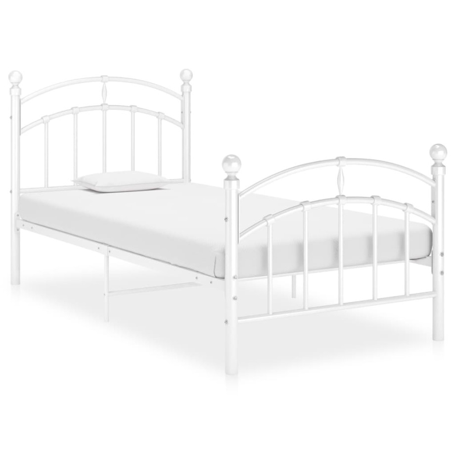 vidaXL Bedframe metaal wit 100x200 cm afbeelding 1