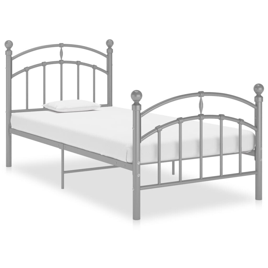 vidaXL Bedframe metaal grijs 100x200 cm afbeelding 1