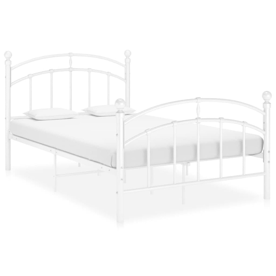 vidaXL Bedframe metaal wit 120x200 cm afbeelding 1