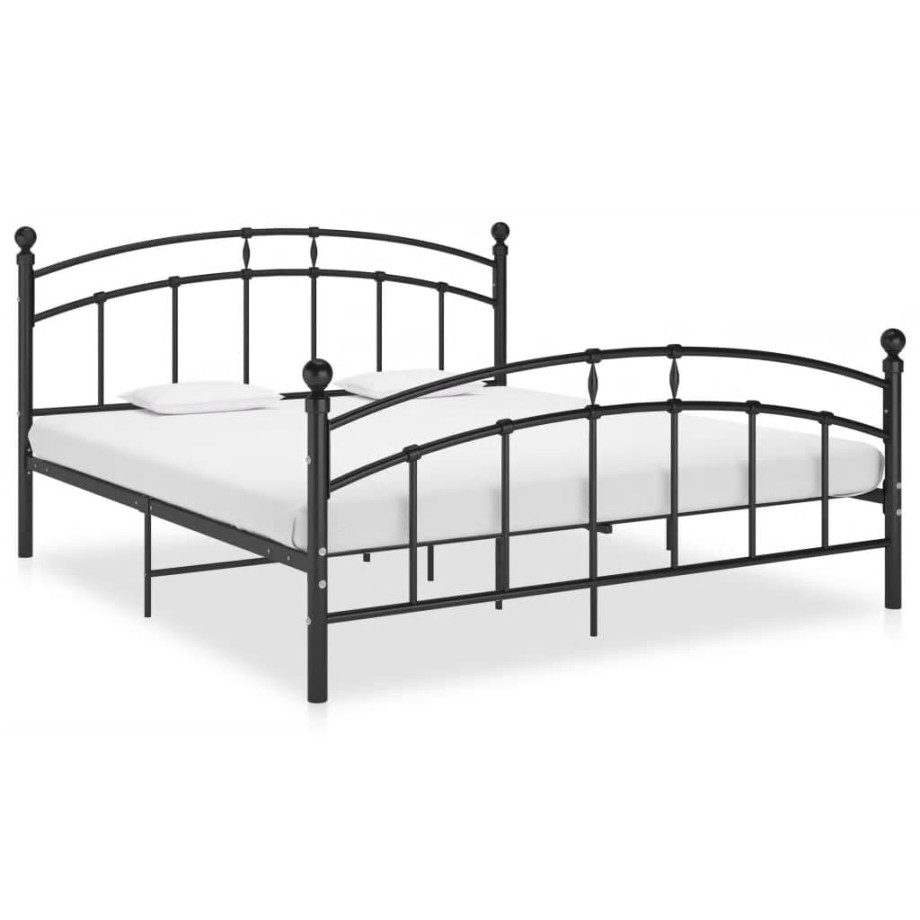 vidaXL Bedframe metaal zwart 140x200 cm afbeelding 1