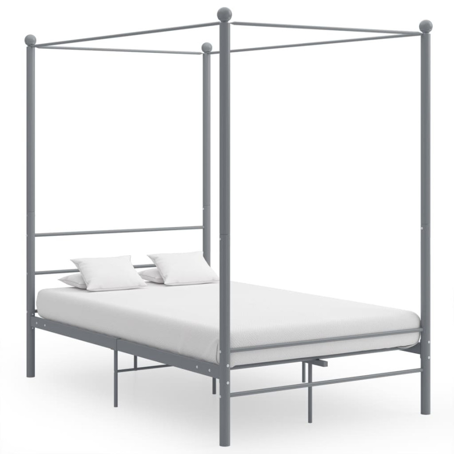 vidaXL Hemelbedframe metaal grijs 140x200 cm afbeelding 1