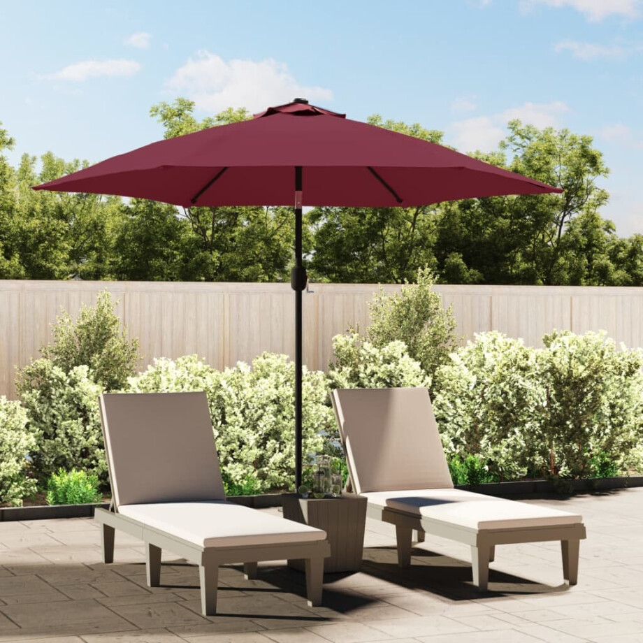 vidaXL Parasol met metalen paal 300 cm bordeauxrood vidaXL Parasol met metalen paal 300 cm bordeauxrood afbeelding 1