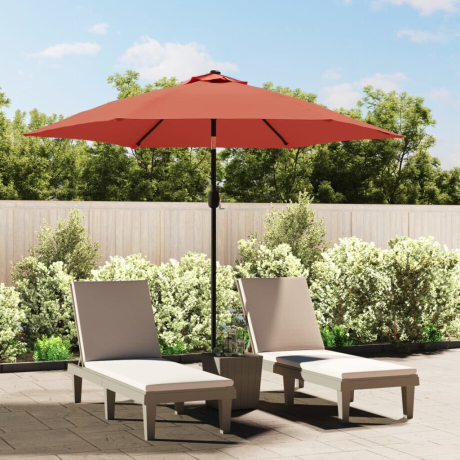 vidaXL Parasol met metalen paal 300 cm terracottakleurig vidaXL Parasol met metalen paal 300 cm terracottakleurig afbeelding 1