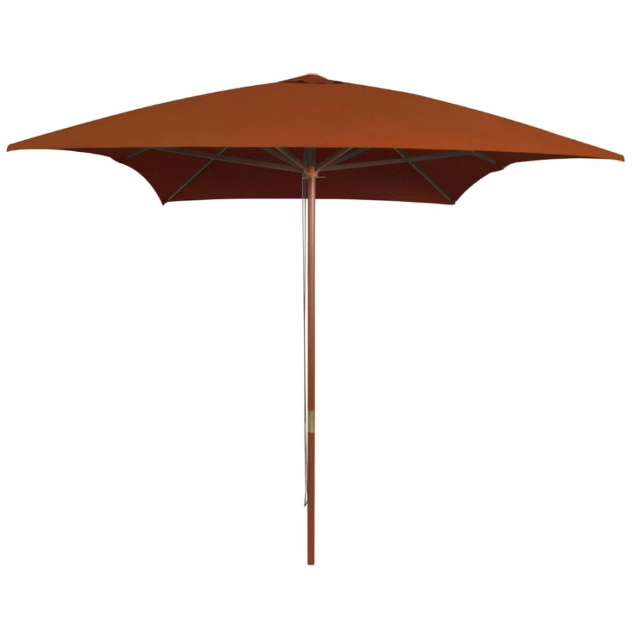 vidaXL Parasol met houten paal 200x300 cm terracottakleurig afbeelding 1