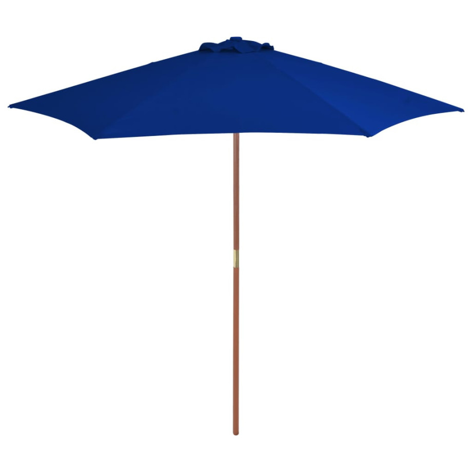 vidaXL Parasol met houten paal 270 cm blauw afbeelding 1