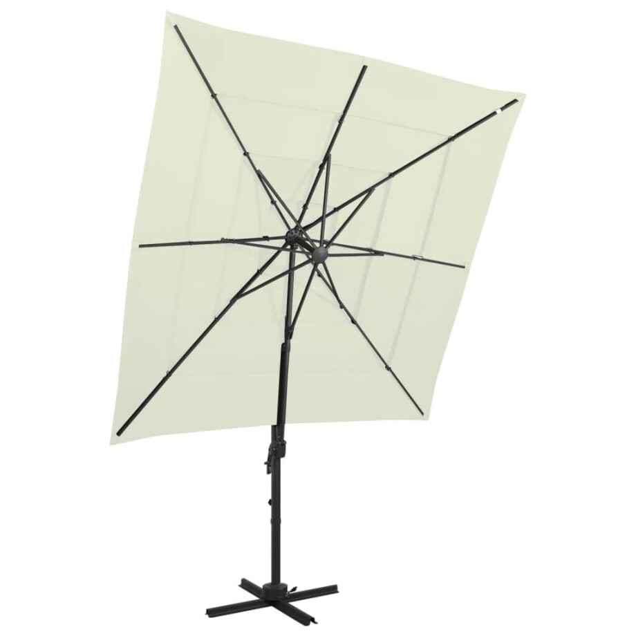 vidaXL Parasol 4-laags met aluminium paal 250x250 cm zandkleurig vidaXL Parasol 4-laags met aluminium paal 250x250 cm zandkleurig afbeelding 1
