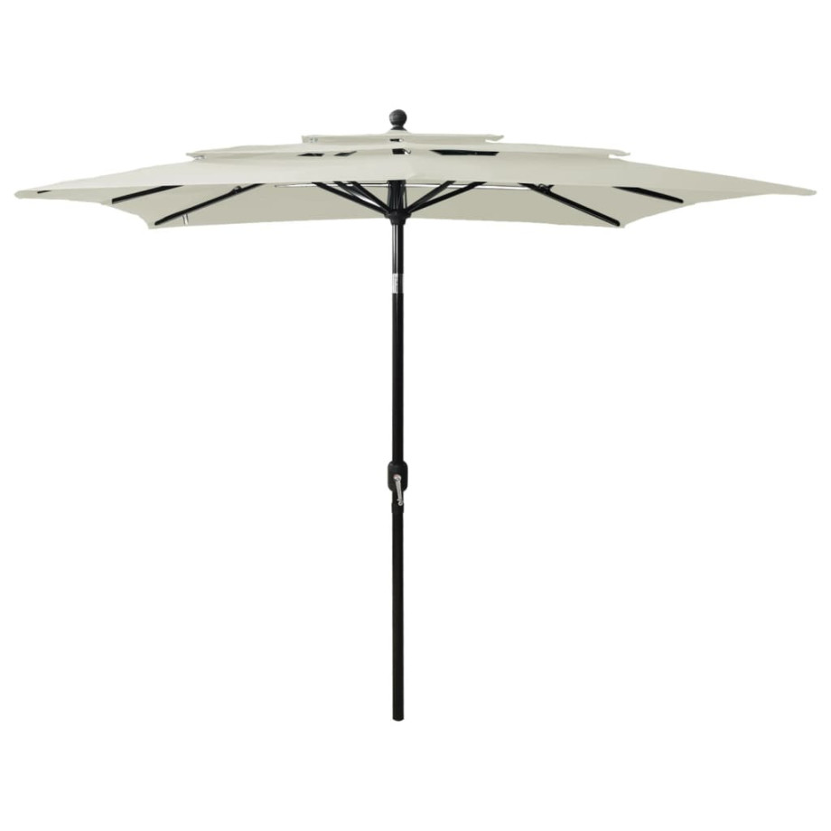 vidaXL Parasol 3-laags met aluminium paal 2,5x2,5 m zandkleurig afbeelding 1