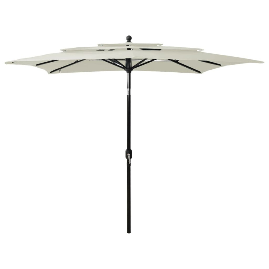 vidaXL Parasol 3-laags met aluminium paal 2,5x2,5 m zandkleurig vidaXL Parasol 3-laags met aluminium paal 2,5x2,5 m zandkleurig afbeelding 1