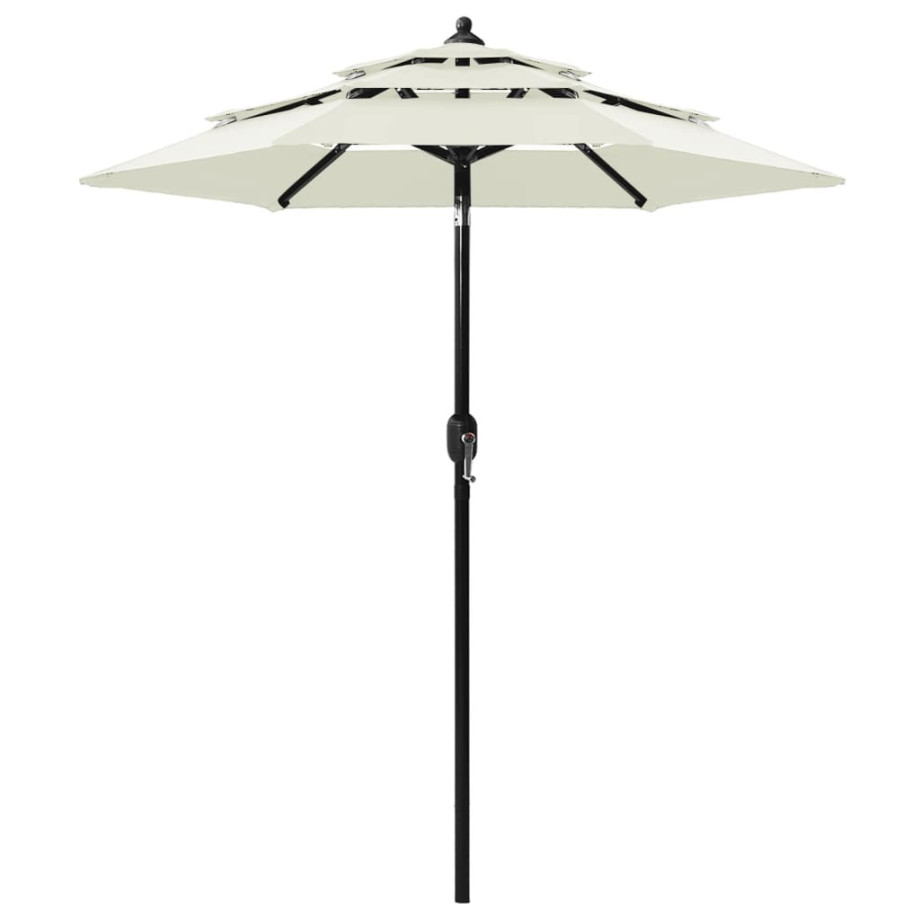 vidaXL Parasol 3-laags met aluminium paal 2 m zandkleurig afbeelding 1