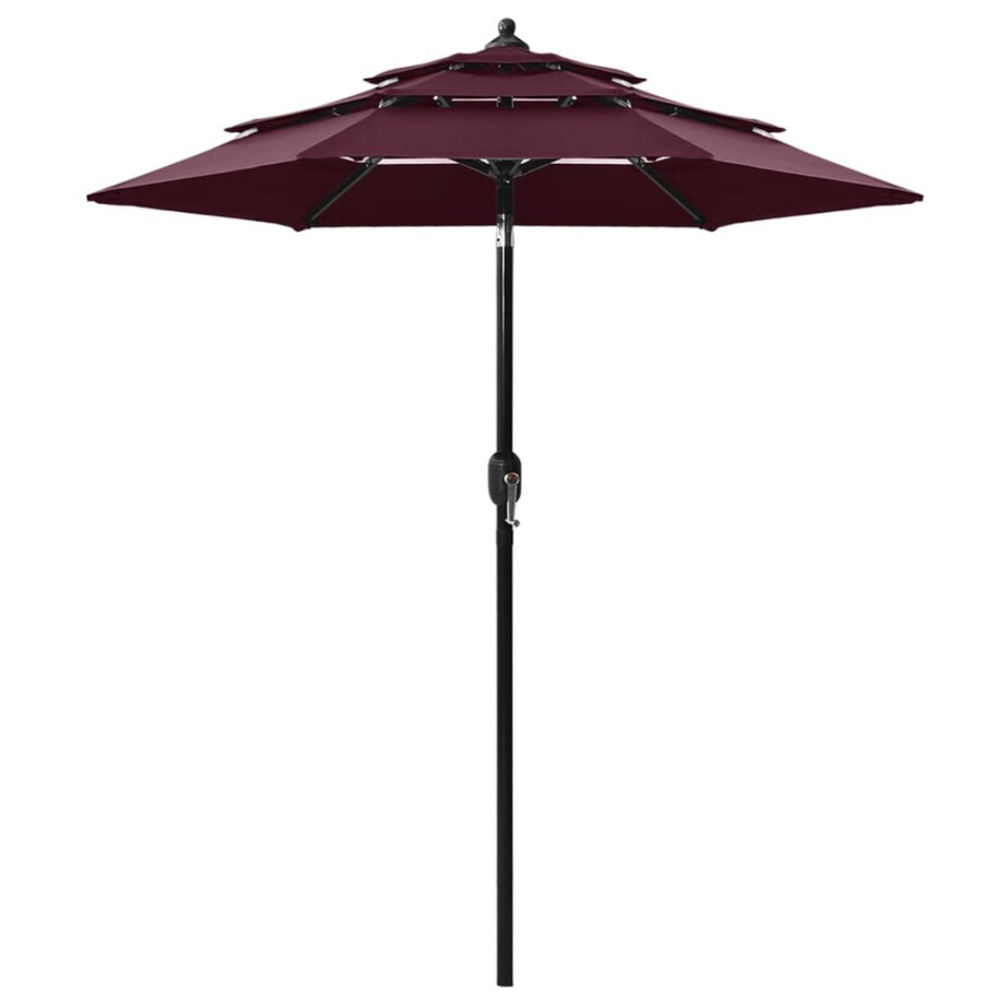 vidaXL Parasol 3-laags met aluminium paal 2 m bordeauxrood vidaXL Parasol 3-laags met aluminium paal 2 m bordeauxrood afbeelding 1