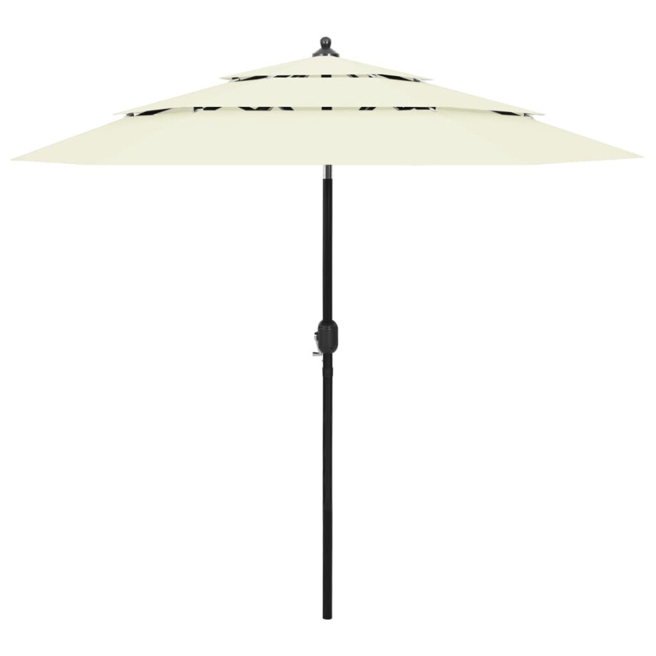 vidaXL Parasol 3-laags met aluminium paal 2,5 m zandkleurig vidaXL Parasol 3-laags met aluminium paal 2,5 m zandkleurig afbeelding 1