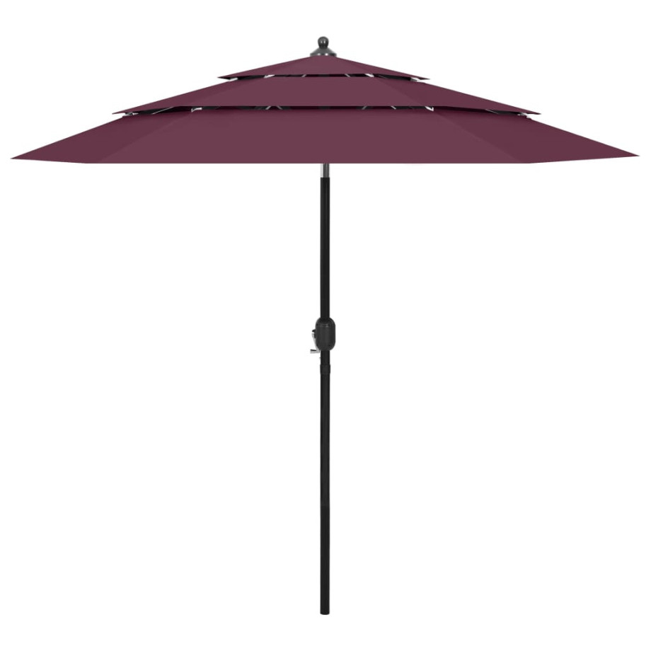 vidaXL Parasol 3-laags met aluminium paal 2,5 m bordeauxrood afbeelding 1