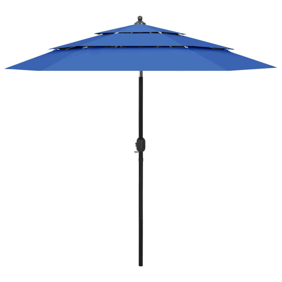 vidaXL Parasol 3-laags met aluminium paal 2,5 m azuurblauw afbeelding 1