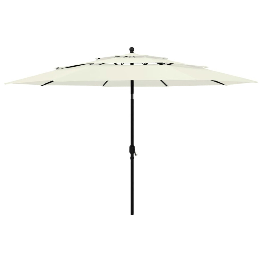 vidaXL Parasol 3-laags met aluminium paal 3,5 m zandkleurig vidaXL Parasol 3-laags met aluminium paal 3,5 m zandkleurig afbeelding 1