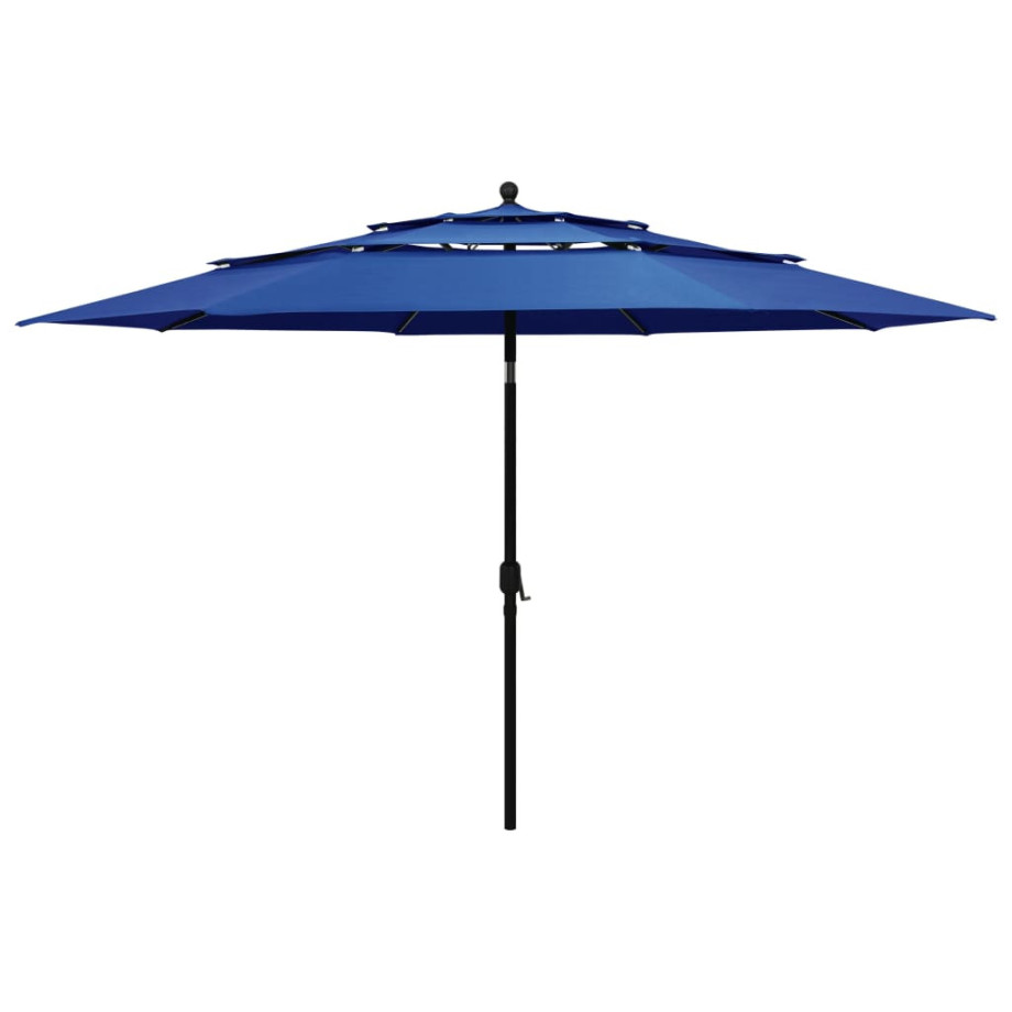 vidaXL Parasol 3-laags met aluminium paal 3,5 m azuurblauw afbeelding 1