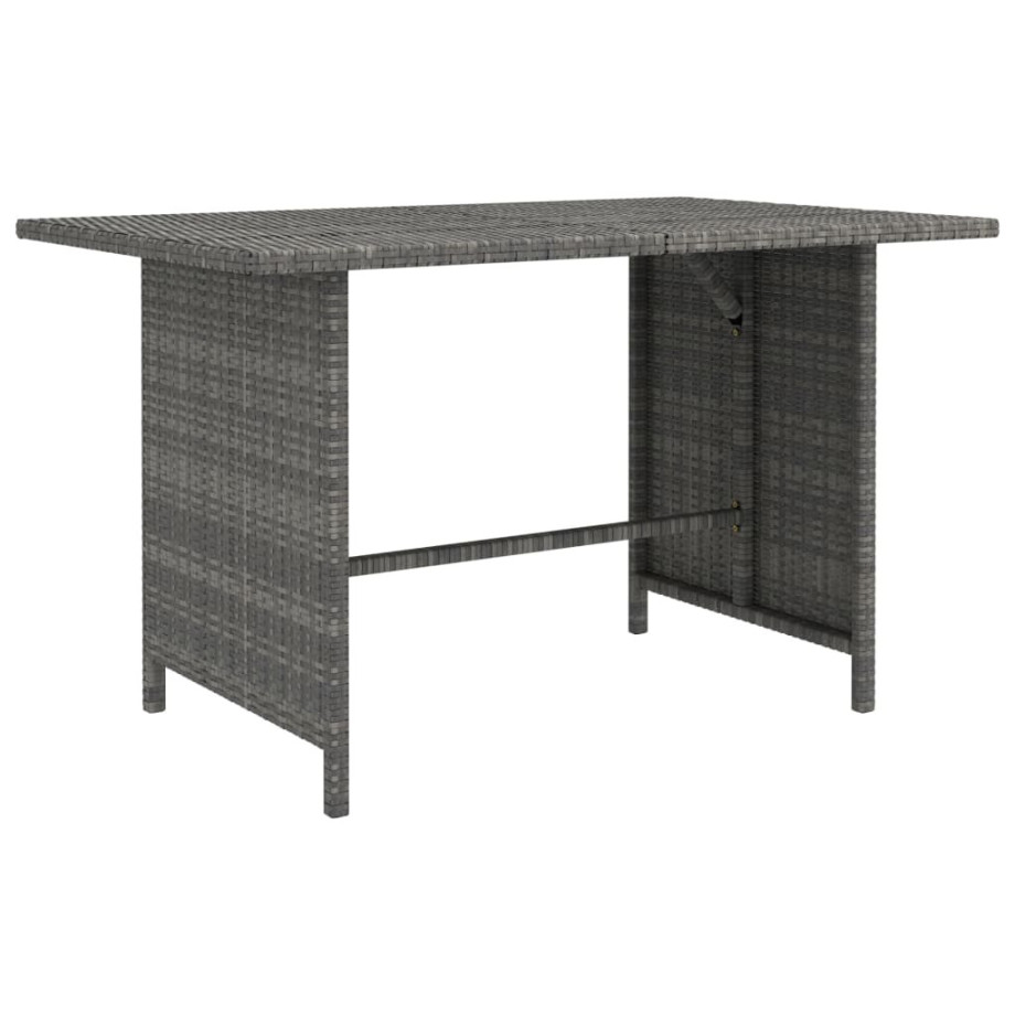 vidaXL Tuintafel 110x70x65 cm poly rattan grijs afbeelding 1