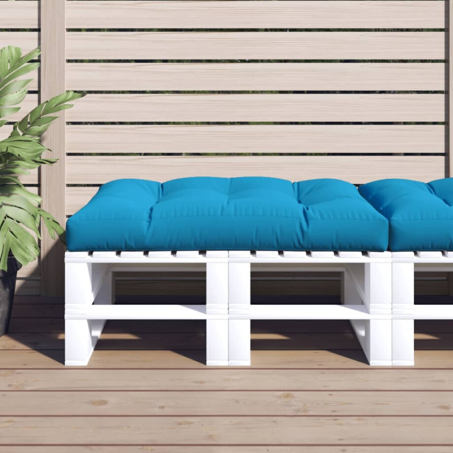 vidaXL Palletkussen 120x80x12 cm stof blauw afbeelding 1