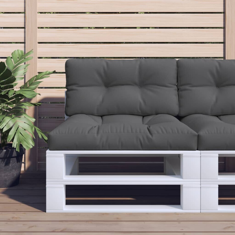 vidaXL Palletkussen 70x40x12 cm stof antracietkleurig vidaXL Palletkussen 70x40x12 cm stof antracietkleurig afbeelding 1