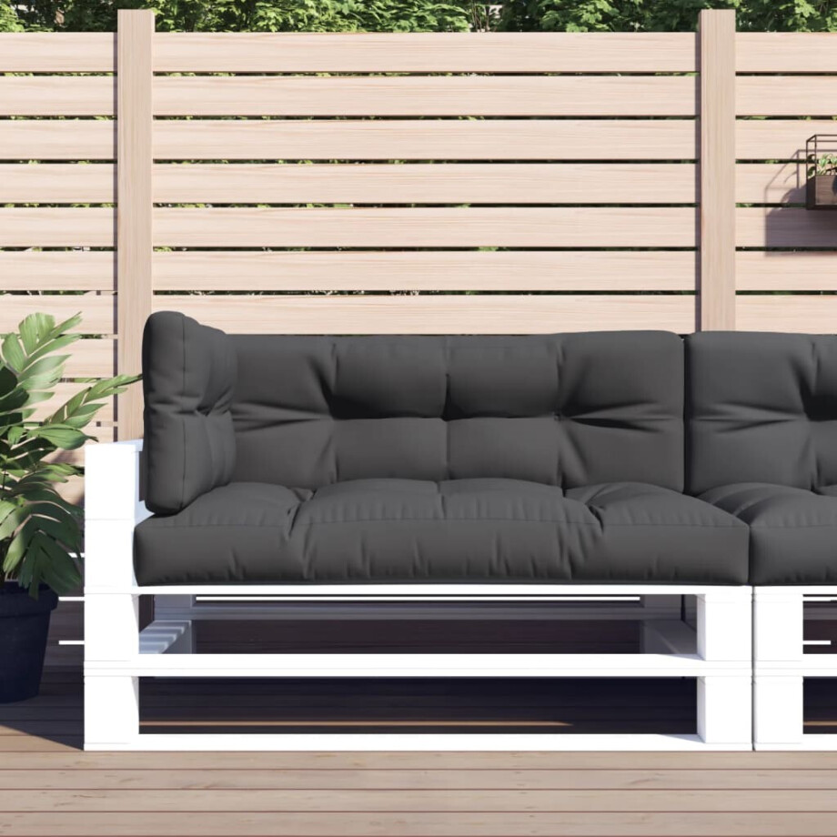 vidaXL Palletkussens 3 st stof antracietkleurig afbeelding 1