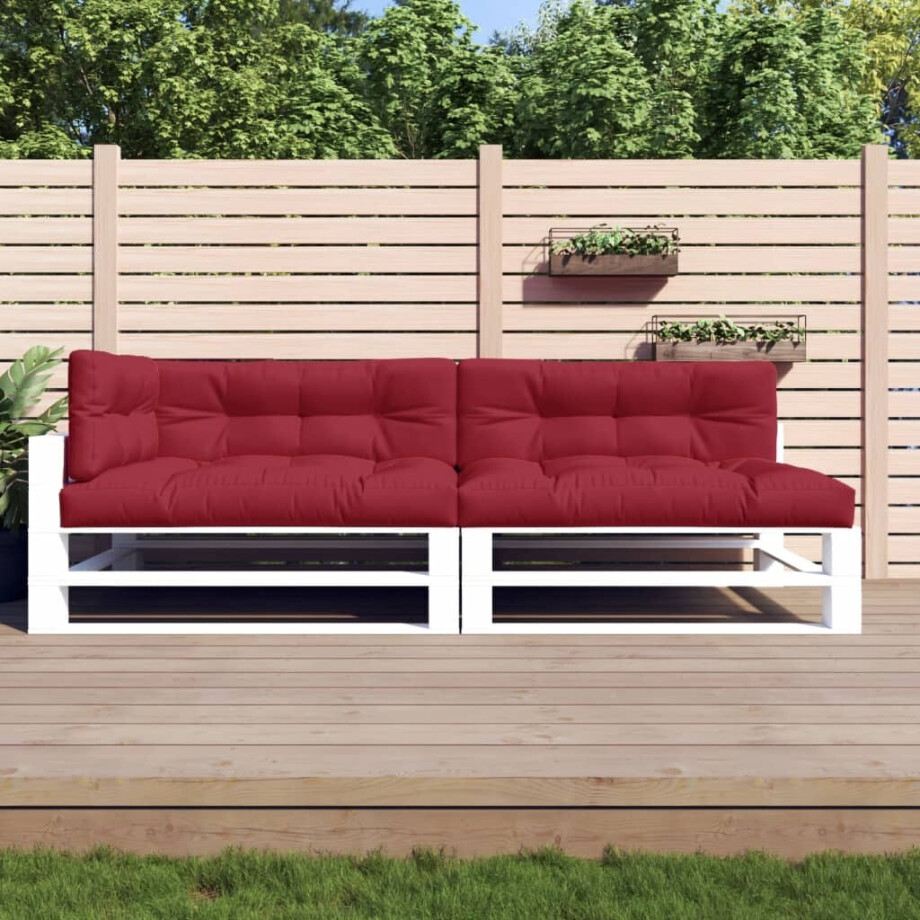 vidaXL Palletkussens 5 st stof wijnrood afbeelding 1