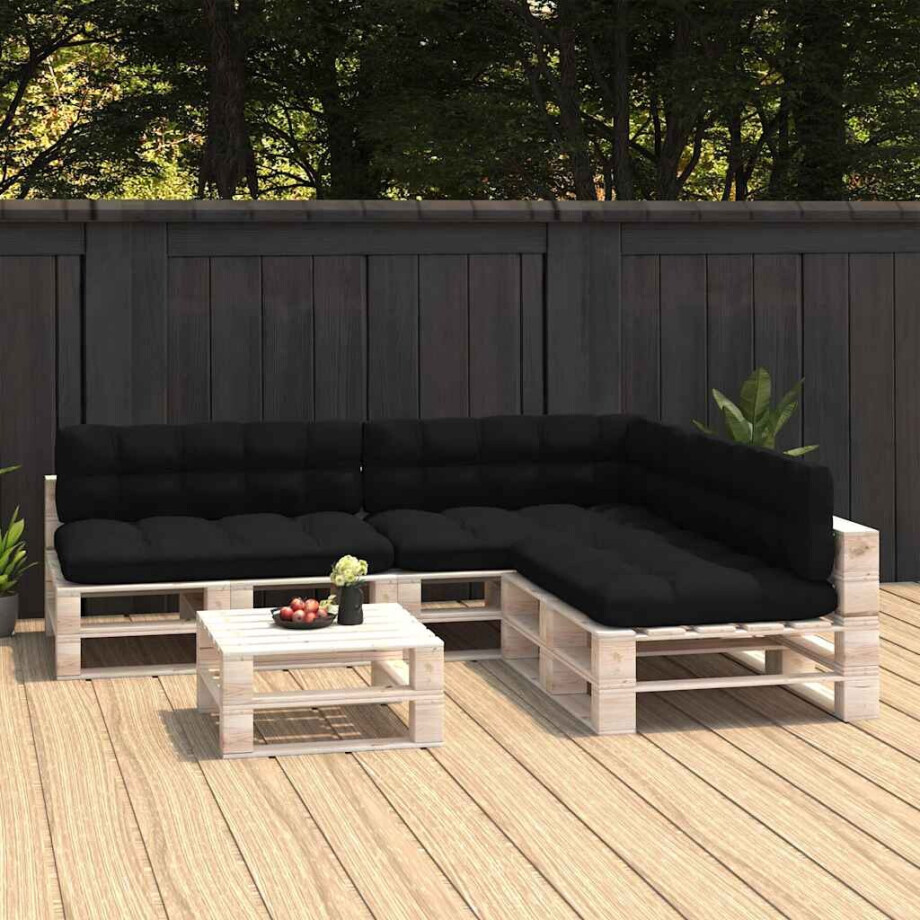 vidaXL Bankkussens pallet 7 st zwart vidaXL Bankkussens pallet 7 st zwart afbeelding 1