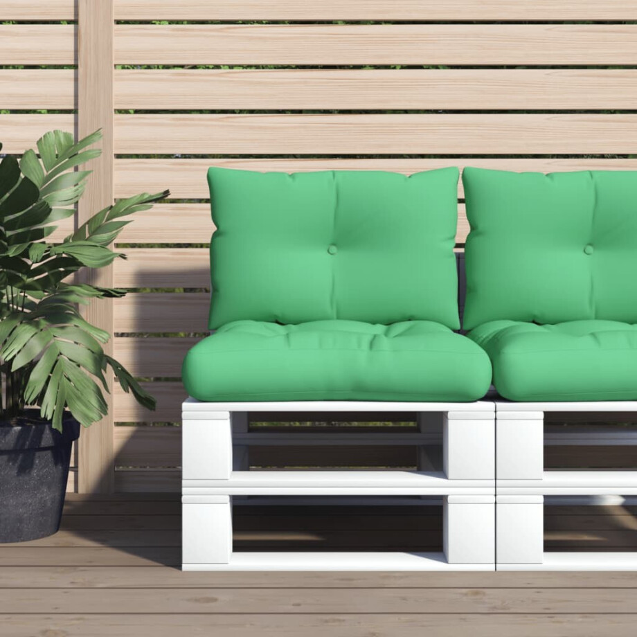 vidaXL Palletkussens 2 st stof groen vidaXL Palletkussens 2 st stof groen afbeelding 1