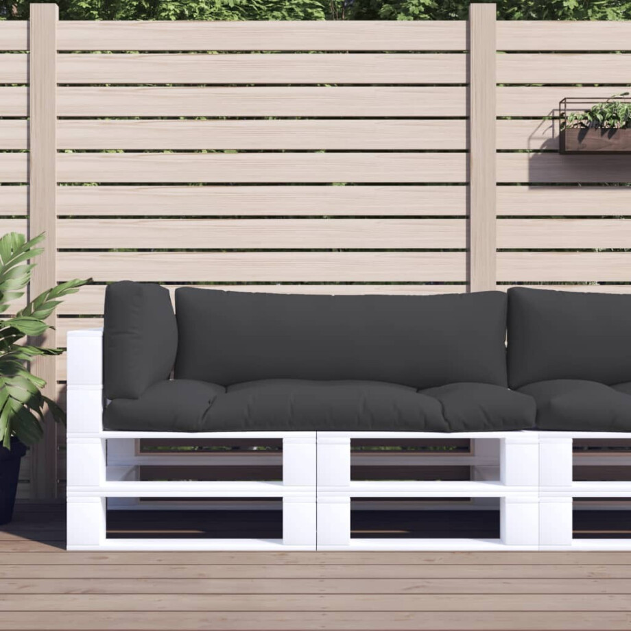 vidaXL Palletkussens 3 st stof zwart afbeelding 1