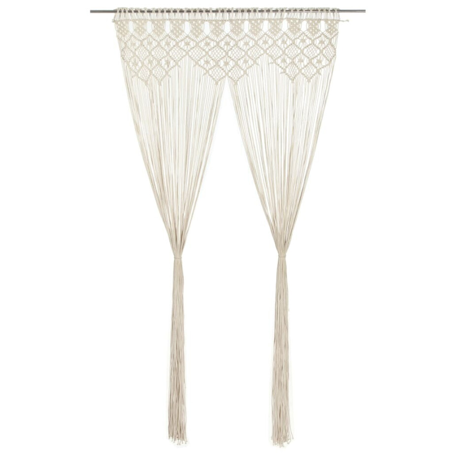 vidaXL Gordijn macramé 140x240 cm katoen vidaXL Gordijn macramé 140x240 cm katoen afbeelding 1