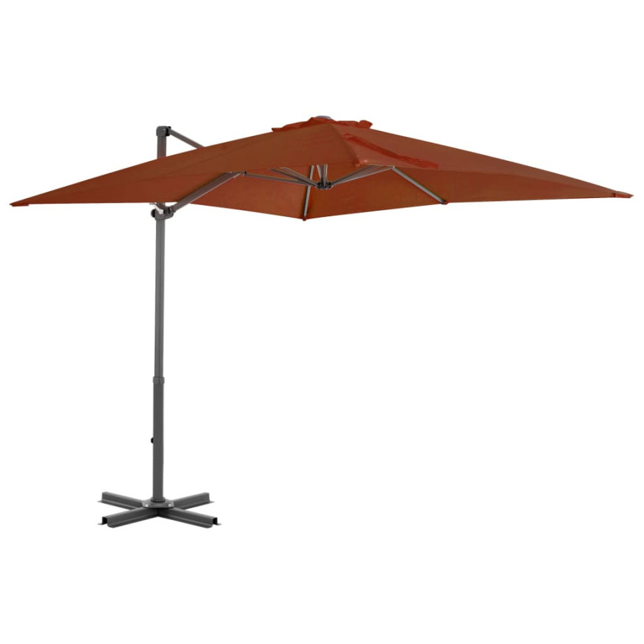 vidaXL Zweefparasol met aluminium paal 250x250 cm terracottakleurig afbeelding 1