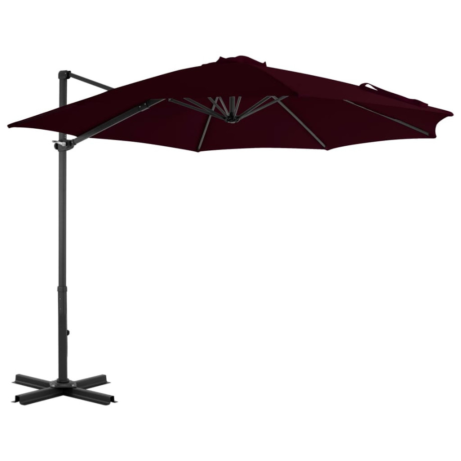 vidaXL Zweefparasol met aluminium paal 300 cm rood afbeelding 1