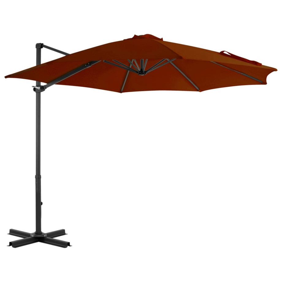 vidaXL Zweefparasol met aluminium paal 300 cm terracottakleurig afbeelding 1