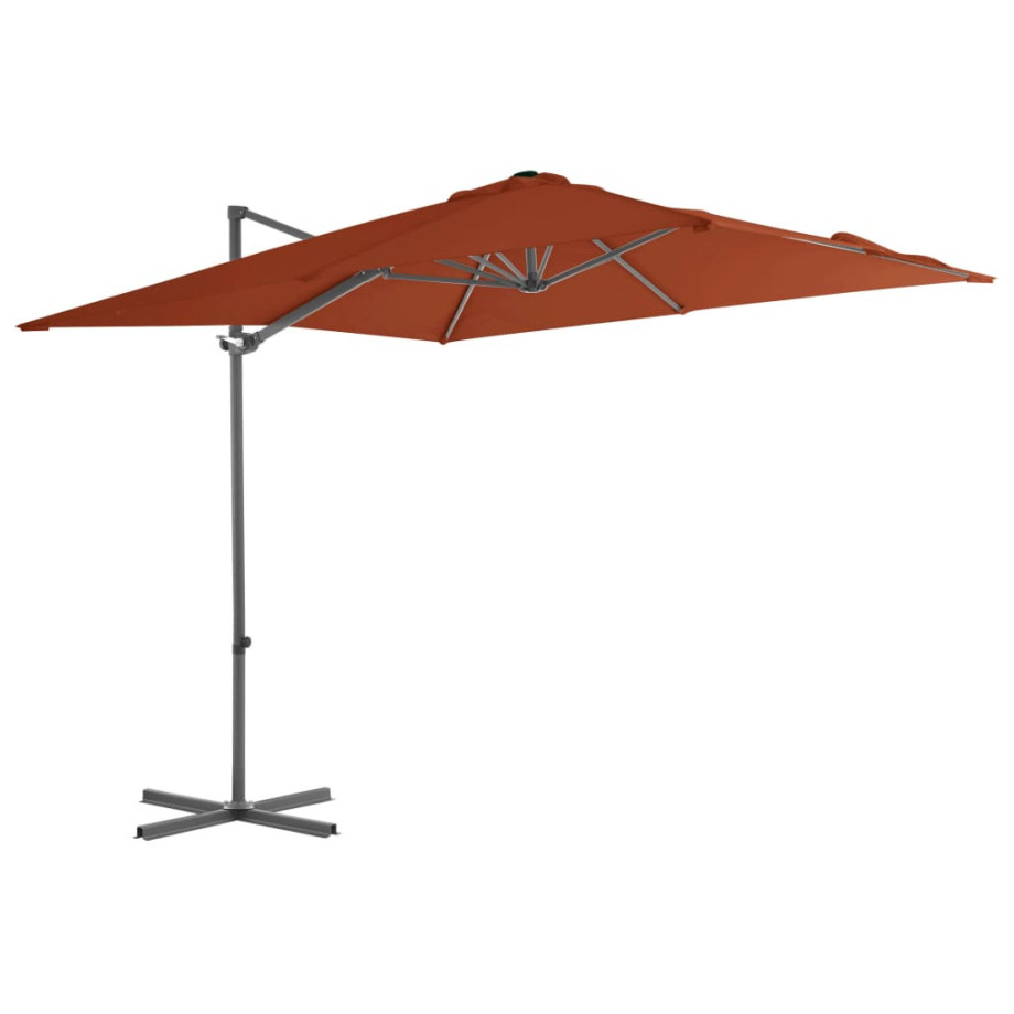 vidaXL Zweefparasol met stalen paal 250x250 cm terracottakleurig afbeelding 1