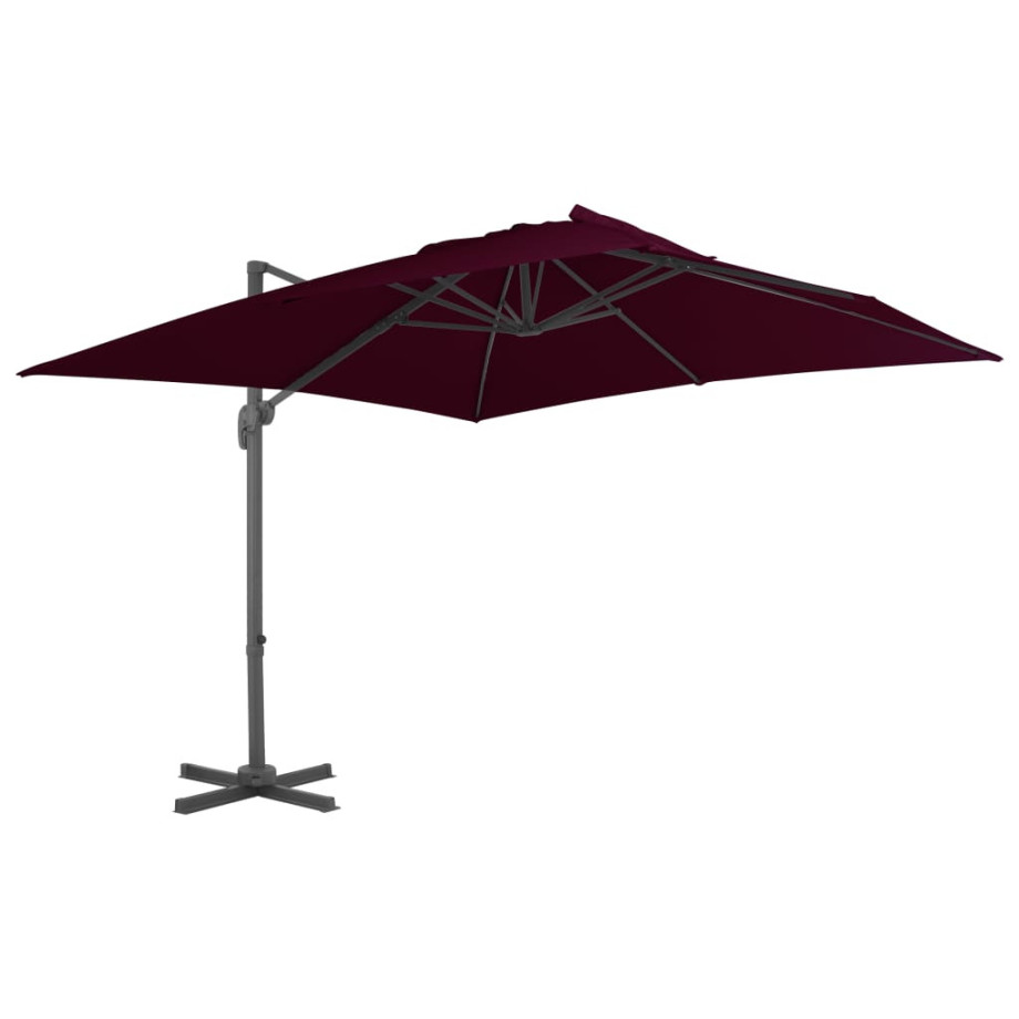 vidaXL Zweefparasol met aluminium paal 300x300 cm bordeauxrood afbeelding 1