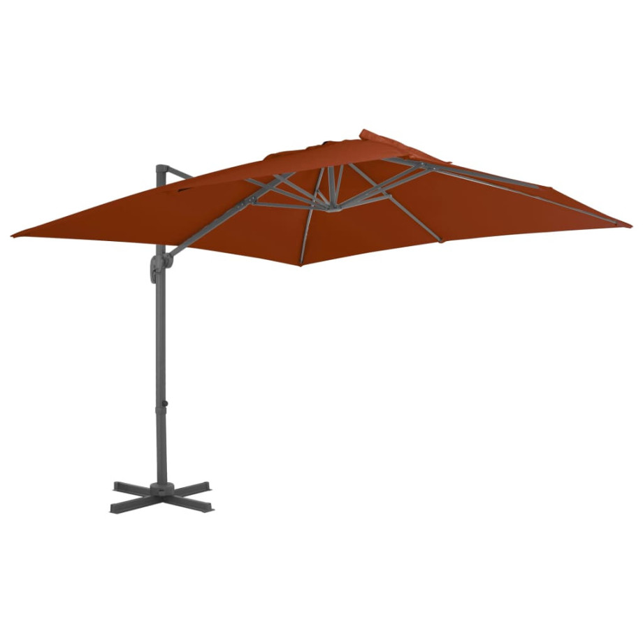 vidaXL Zweefparasol met aluminium paal 300x300 cm terracottakleurig afbeelding 1