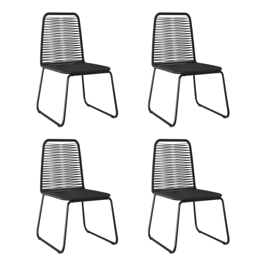 vidaXL Tuinstoelen 4 st poly rattan zwart vidaXL Tuinstoelen 4 st poly rattan zwart afbeelding 1