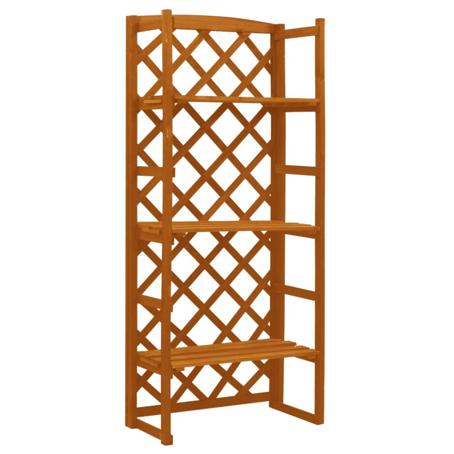 vidaXL Plantenrek met latwerk 60x30x140 cm massief vurenhout oranje vidaXL Plantenrek met latwerk 60x30x140 cm massief vurenhout oranje afbeelding 1