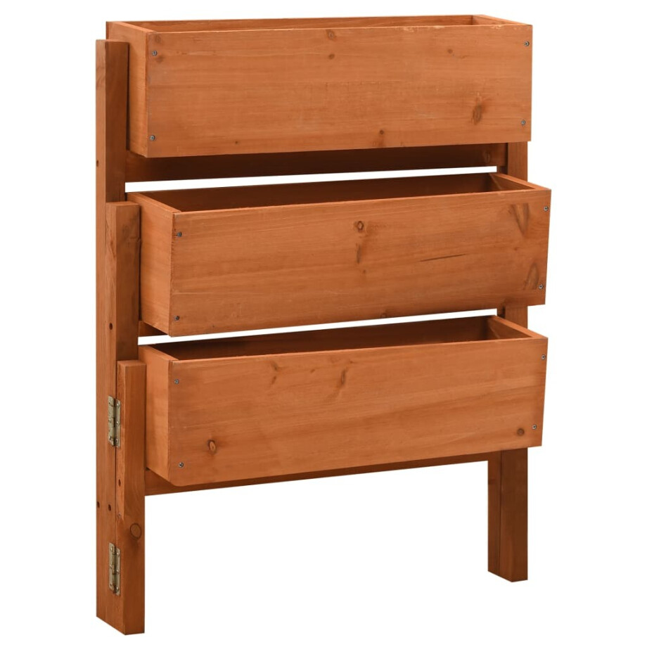 vidaXL Plantenbak inklapbaar 60x14x75 cm massief vurenhout oranje vidaXL Plantenbak inklapbaar 60x14x75 cm massief vurenhout oranje afbeelding 1