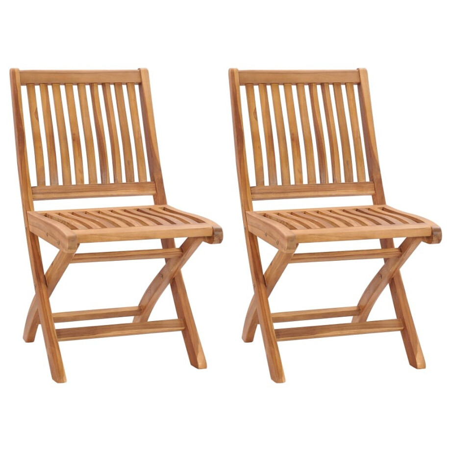 vidaXL Tuinstoelen 2 st inklapbaar massief teakhout afbeelding 1