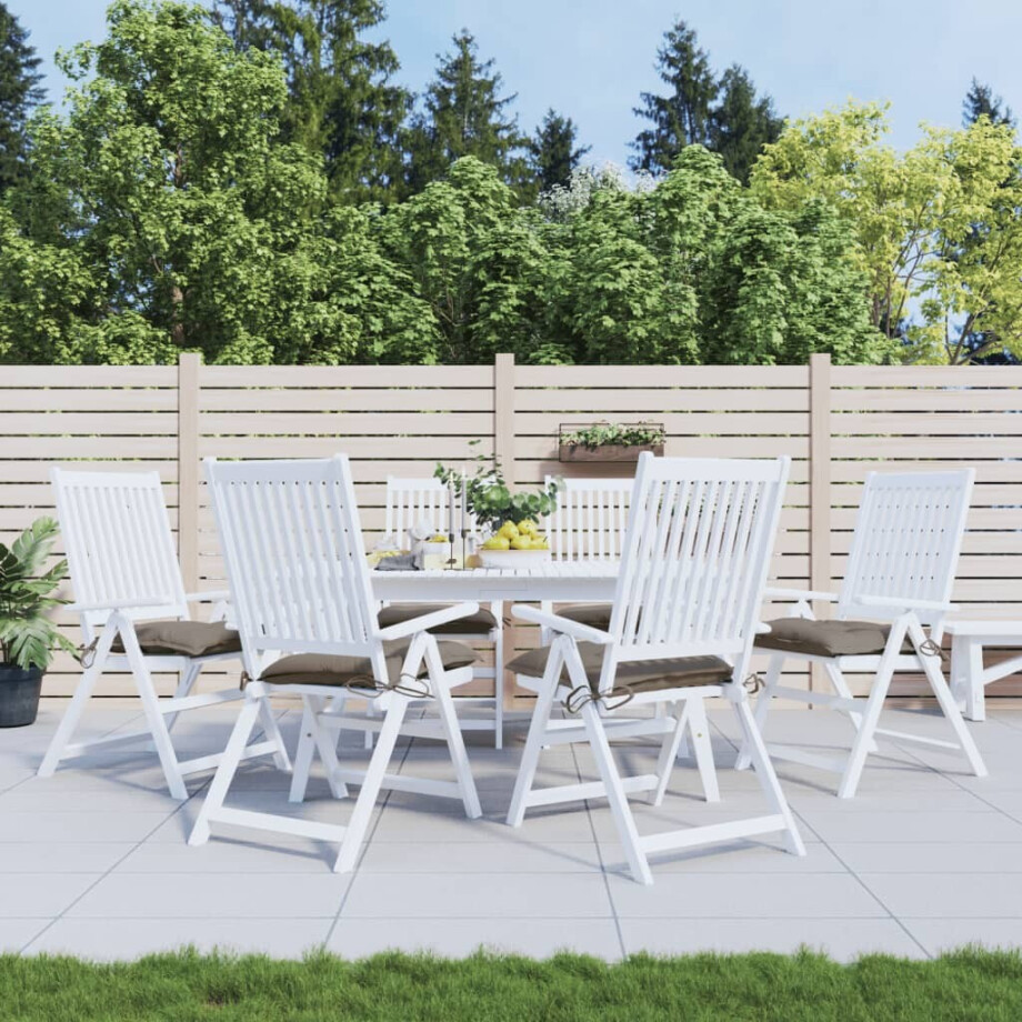 vidaXL Stoelkussens 6 st 40x40x7 cm oxford stof taupe afbeelding 1