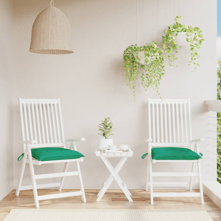 vidaXL Stoelkussens 2 st 50x50x7 cm oxford stof groen afbeelding 1