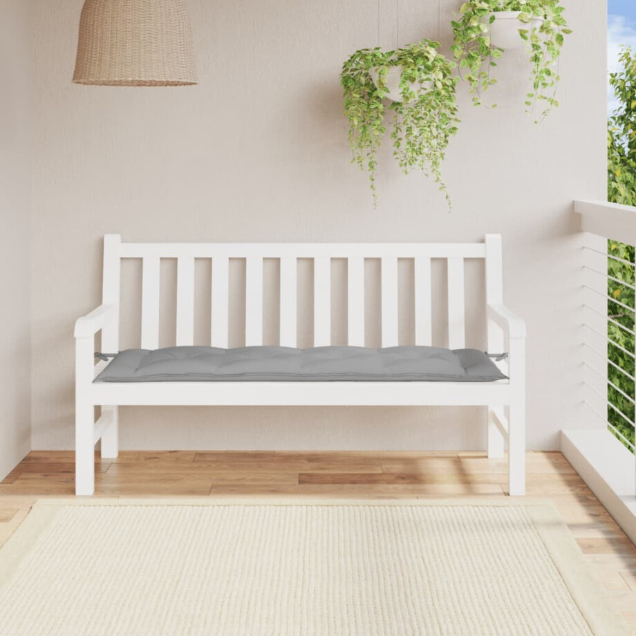 vidaXL Tuinbankkussen 150x50x7 cm oxford stof grijs afbeelding 1