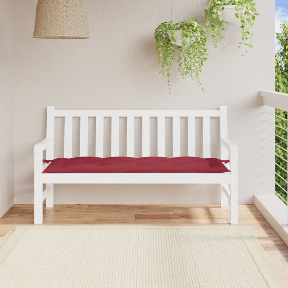 vidaXL Tuinbankkussen 150x50x7 cm oxford stof wijnrood afbeelding 1