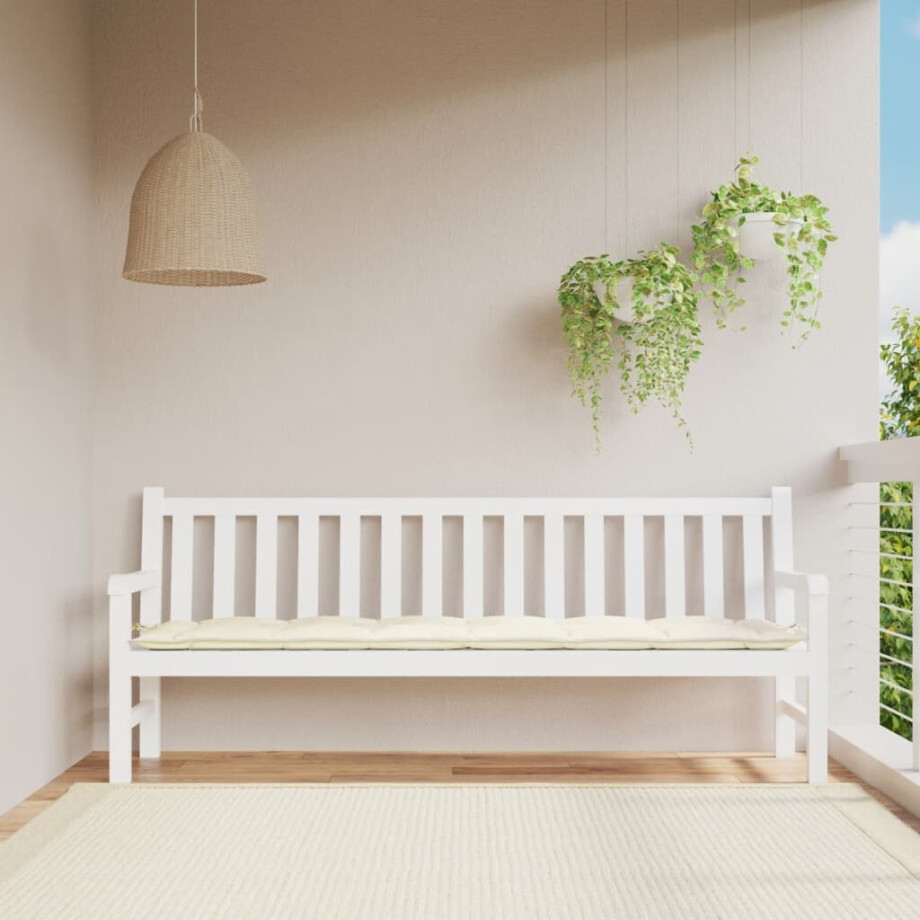 vidaXL Tuinbankkussen 200x50x7 cm oxford stof crèmekleurig vidaXL Tuinbankkussen 200x50x7 cm oxford stof crèmekleurig afbeelding 1