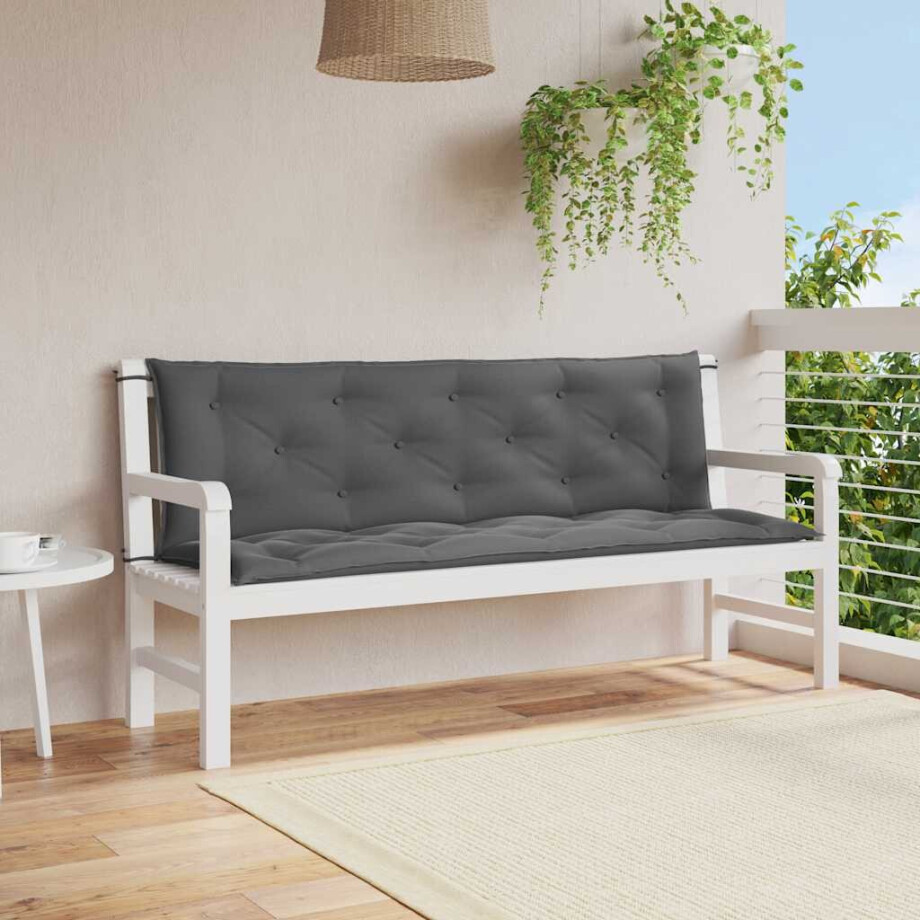 vidaXL Tuinbankkussen 150x(50+50)x7 cm oxford stof antracietkleurig vidaXL Tuinbankkussen 150x(50+50)x7 cm oxford stof antracietkleurig afbeelding 1