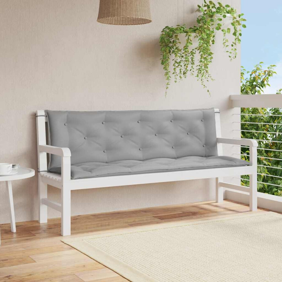 vidaXL Tuinbankkussen 150x(50+50)x7 cm oxford stof grijs afbeelding 1