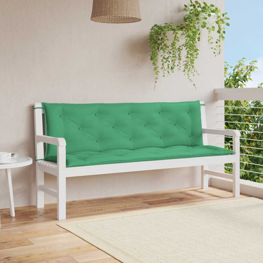 vidaXL Tuinbankkussen 150x(50+50)x7 cm oxford stof groen vidaXL Tuinbankkussen 150x(50+50)x7 cm oxford stof groen afbeelding 1