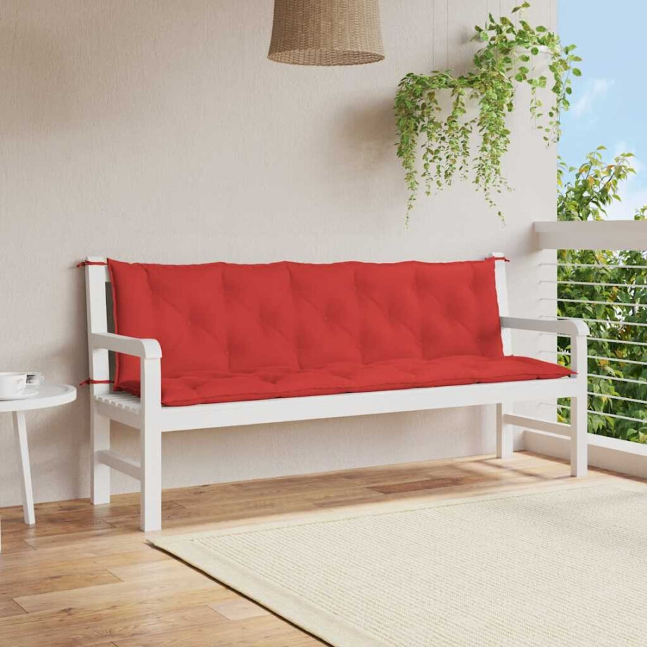 vidaXL Tuinbankkussen 180x(50+50)x7 cm oxford stof rood afbeelding 1