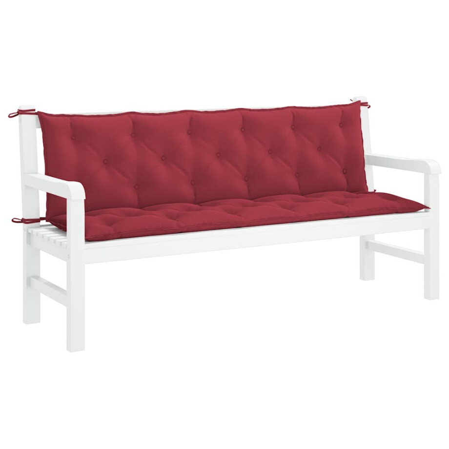 vidaXL Tuinbankkussen 180x(50+50)x7 cm oxford stof wijnrood afbeelding 1