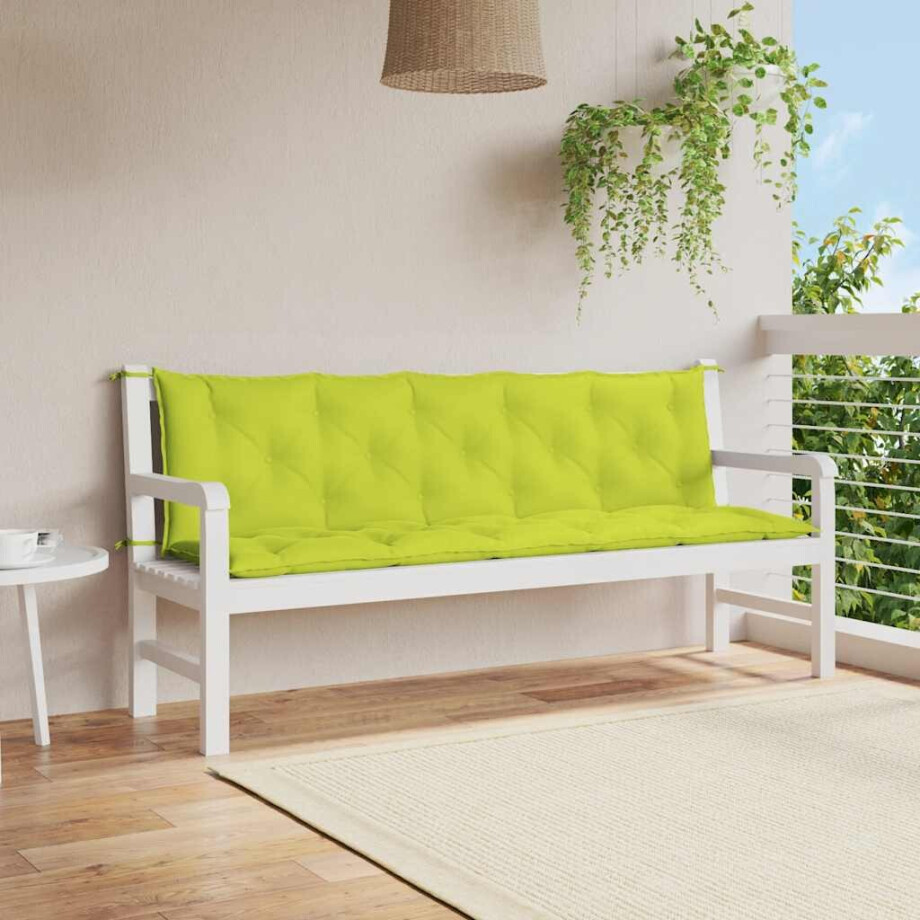 vidaXL Tuinbankkussen 180x(50+50)x7 cm oxford stof felgroen afbeelding 1